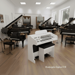 Com o Órgão Eletrônico Harmonia HS95 Branco, você poderá mergulhar em um mundo de sons ricos e vibrantes que elevarão a sua música a um novo patamar! Este órgão eletrônico combina a sonoridade clássica dos órgãos tradicionais com as mais modernas tecnologias MIDI, dando a você um instrumento versátil e poderoso que lhe permitirá criar timbres personalizados para cada música que você tocar. As barras deslizantes dos drawbars permitem que você controle a intensidade dos diferentes sons que você toca, enquanto os recursos de vibrato, reverb, sustain e chorus lhe dão a capacidade de adicionar mais expressividade e profundidade ao seu som. Com o Órgão Eletrônico Clássico HS-95, você terá acesso a até 128 sons diferentes, que poderão ser registrados no teclado superior, inferior e na pedaleira. Este incrível órgão eletrônico também vem com 32 ritmos programados, acompanhamento automático, sincronização de início de ritmo com o pedal de expressão e reprodução de músicas gravadas em MP3, dando a você uma ampla gama de opções para praticar e se divertir com diferentes ritmos. O Órgão Eletrônico Clássico HS-95 possui uma saída auxiliar L/R para conectar fones de ouvido ou caixas externas, permitindo que você compartilhe seu som com outras pessoas ou pratique em privacidade. Além disso, o display LCD facilita a visualização das configurações e a seleção dos sons. Disponível em quatro cores lindas, tabaco, tabaco verniz, preto laca ou branco laca, este órgão eletrônico é perfeito para qualquer ambiente e para qualquer pessoa que ame música e deseje possuir um instrumento de qualidade, versatilidade e potência. Não espere mais para descobrir o incrível som do Órgão Eletrônico Clássico HS-95. Adquira o seu agora mesmo no site rosangelaorgaosccb.com e comece a desfrutar da beleza e qualidade deste instrumento incrível!