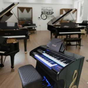Apresentamos o Órgão Eletronico Rohnes RS-49, um instrumento completo e versátil para músicos de todos os níveis. Veja só algumas das suas características: Potência de 150 Watts PMPO, com um auto falante de 12" e um tweeter de 2,5" Bivolt Automático (110/220) Visor LCD para fácil visualização de configurações e ajustes Conexões MIDI com USB e Bluetooth para integração com outros dispositivos e softwares 3 memórias de registro para salvar e recuperar ajustes personalizados Transposer para ajustar a tonalidade da música Metrônomo para auxiliar no controle de tempo O teclado superior do RS-49 possui 49 notas, com 4 registros de draw bar: Flute 16, Voice 8, Flute 2 e String 1. Há 127 timbres "PRESET'S - GM" selecionáveis através de um visor numérico. O teclado inferior também possui 49 notas, com 2 registros de draw bar: Flute 8 e Voice 4, e 127 timbres "PRESET'S - GM" selecionáveis através de um visor numérico. A pedaleira possui 13 notas, com 1 registro: Bass 16/8, e 127 timbres "PRESET'S - GM" selecionáveis através de um visor numérico. Há também a função de Sustain. O RS-49 apresenta vários efeitos especiais, incluindo Vibrato, Reverb/Chorus, Sustain Upper e Balanço (Upper-Lower). Há ainda 16 ritmos diferentes disponíveis: Valsa, Marcha, Rock, Samba, Bossa, Tango, Guarania, Mabo, Ballad, Swing, Disco, 16 Beat, Tarantela, Baião, Beguine e Twist. O RS-49 possui função Start/Stop, controle de volume e velocidade de ritmo, além de acompanhar automaticamente a música. Com design elegante e moderno, o RS-49 é a escolha perfeita para músicos que buscam qualidade, praticidade e versatilidade em um único instrumento.