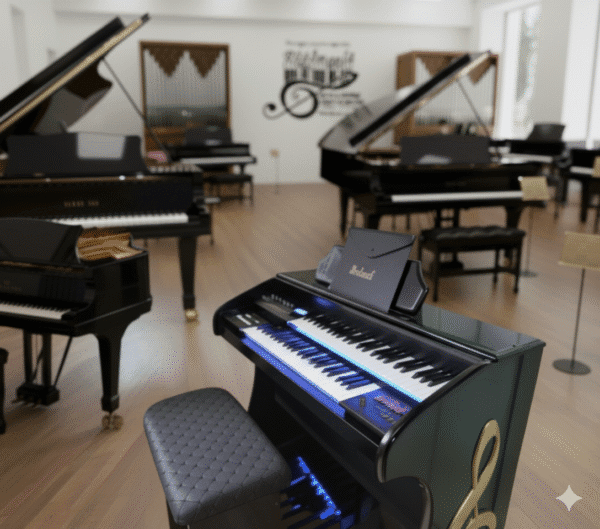 Órgão Eletronico Rohnes RS-49 1 Apresentamos o Órgão Eletronico Rohnes RS-49, um instrumento completo e versátil para músicos de todos os níveis. Veja só algumas das suas características: Potência de 150 Watts PMPO, com um auto falante de 12" e um tweeter de 2,5" Bivolt Automático (110/220) Visor LCD para fácil visualização de configurações e ajustes Conexões MIDI com USB e Bluetooth para integração com outros dispositivos e softwares 3 memórias de registro para salvar e recuperar ajustes personalizados Transposer para ajustar a tonalidade da música Metrônomo para auxiliar no controle de tempo O teclado superior do RS-49 possui 49 notas, com 4 registros de draw bar: Flute 16, Voice 8, Flute 2 e String 1. Há 127 timbres "PRESET'S - GM" selecionáveis através de um visor numérico. O teclado inferior também possui 49 notas, com 2 registros de draw bar: Flute 8 e Voice 4, e 127 timbres "PRESET'S - GM" selecionáveis através de um visor numérico. A pedaleira possui 13 notas, com 1 registro: Bass 16/8, e 127 timbres "PRESET'S - GM" selecionáveis através de um visor numérico. Há também a função de Sustain. O RS-49 apresenta vários efeitos especiais, incluindo Vibrato, Reverb/Chorus, Sustain Upper e Balanço (Upper-Lower). Há ainda 16 ritmos diferentes disponíveis: Valsa, Marcha, Rock, Samba, Bossa, Tango, Guarania, Mabo, Ballad, Swing, Disco, 16 Beat, Tarantela, Baião, Beguine e Twist. O RS-49 possui função Start/Stop, controle de volume e velocidade de ritmo, além de acompanhar automaticamente a música. Com design elegante e moderno, o RS-49 é a escolha perfeita para músicos que buscam qualidade, praticidade e versatilidade em um único instrumento.