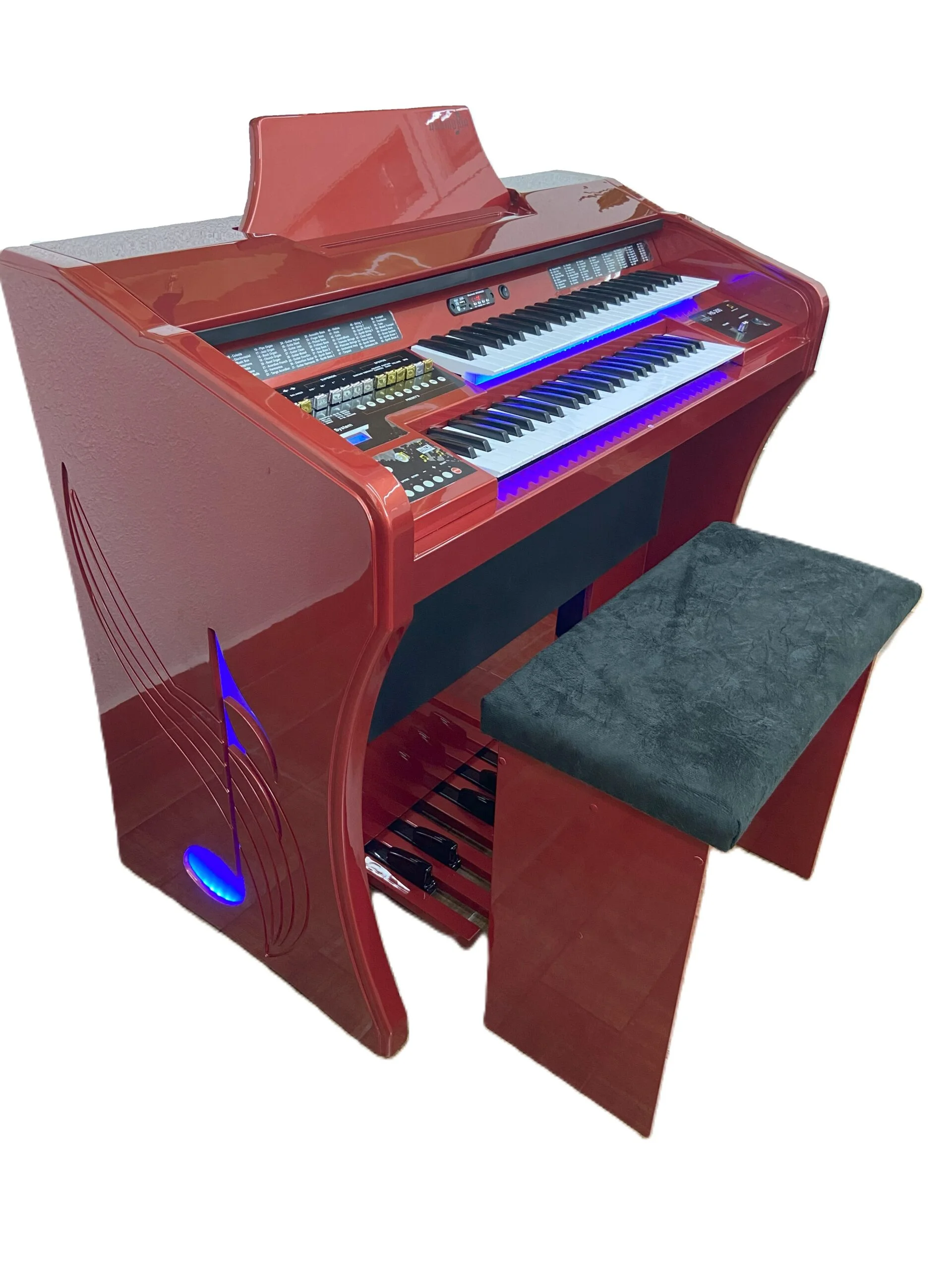 Início 29 Conheça o órgão que vai fazer você se apaixonar por ele: o Órgão Eletrônico Harmonia HS200 super vermelho Ferrari