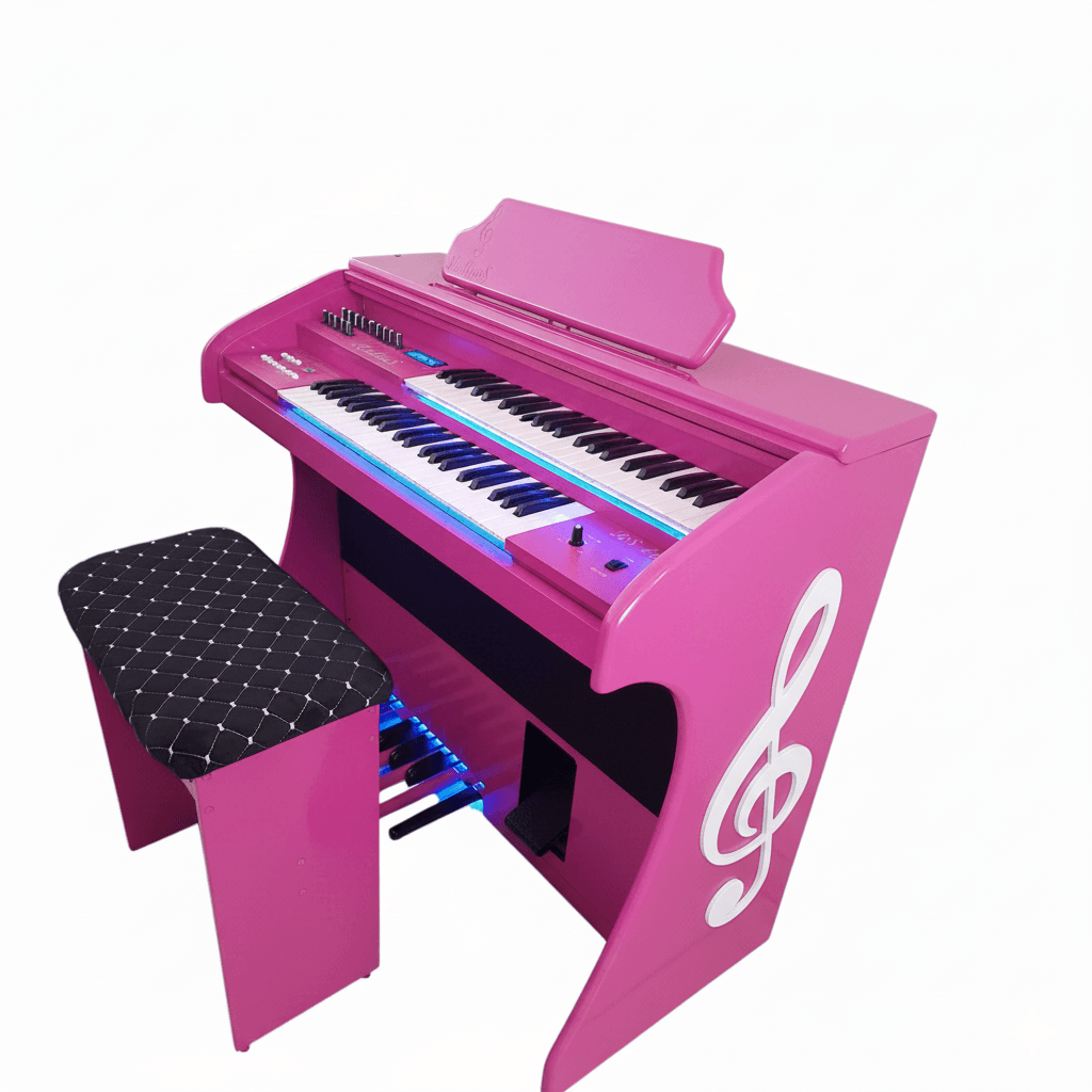 O Orgão Eletronico RS 44 Rosa Pink é a escolha perfeita para quem busca um instrumento compacto, moderno e cheio de recursos. Com teclados duplos de 44 notas, pedaleira de 13 notas, 127 timbres GM, 16 ritmos e efeitos premium, ele combina tradição e tecnologia em um design exclusivo na cor rosa pink. Ideal para igrejas, estudantes e músicos que desejam um instrumento diferenciado, o RS 44 entrega potência sonora de 150W PMPO e acabamento robusto em MDF com PVC.