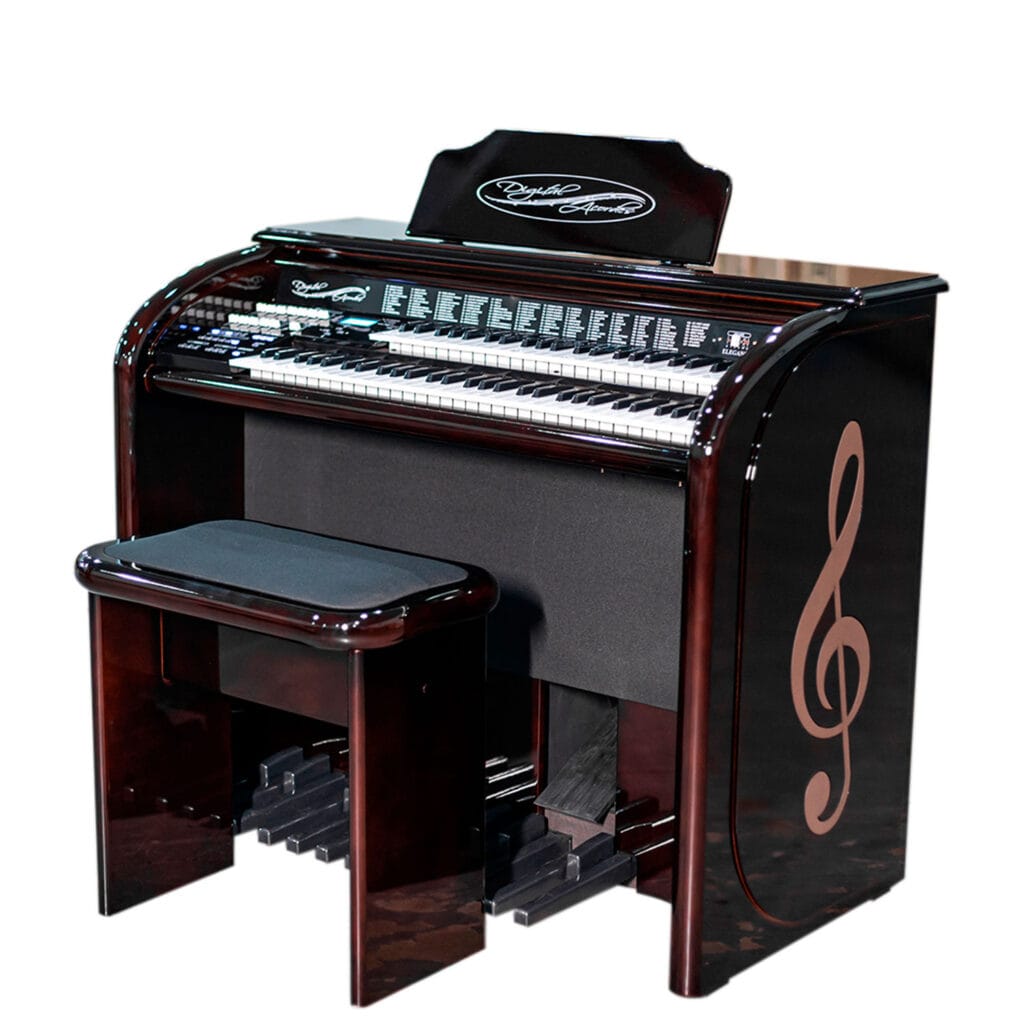 Início 30 O Órgão Eletrônico Digital Acordes Top Elegance AC 500 é um instrumento sofisticado, ideal para músicos que procuram qualidade e elegância em suas apresentações. Com recursos avançados e design refinado, este órgão é perfeito para igrejas, salas de concerto e uso doméstico.