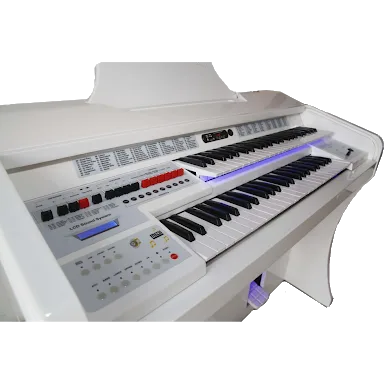 Início 22 Órgão Eletronico Harmonia HS 200 Super Branco Laca