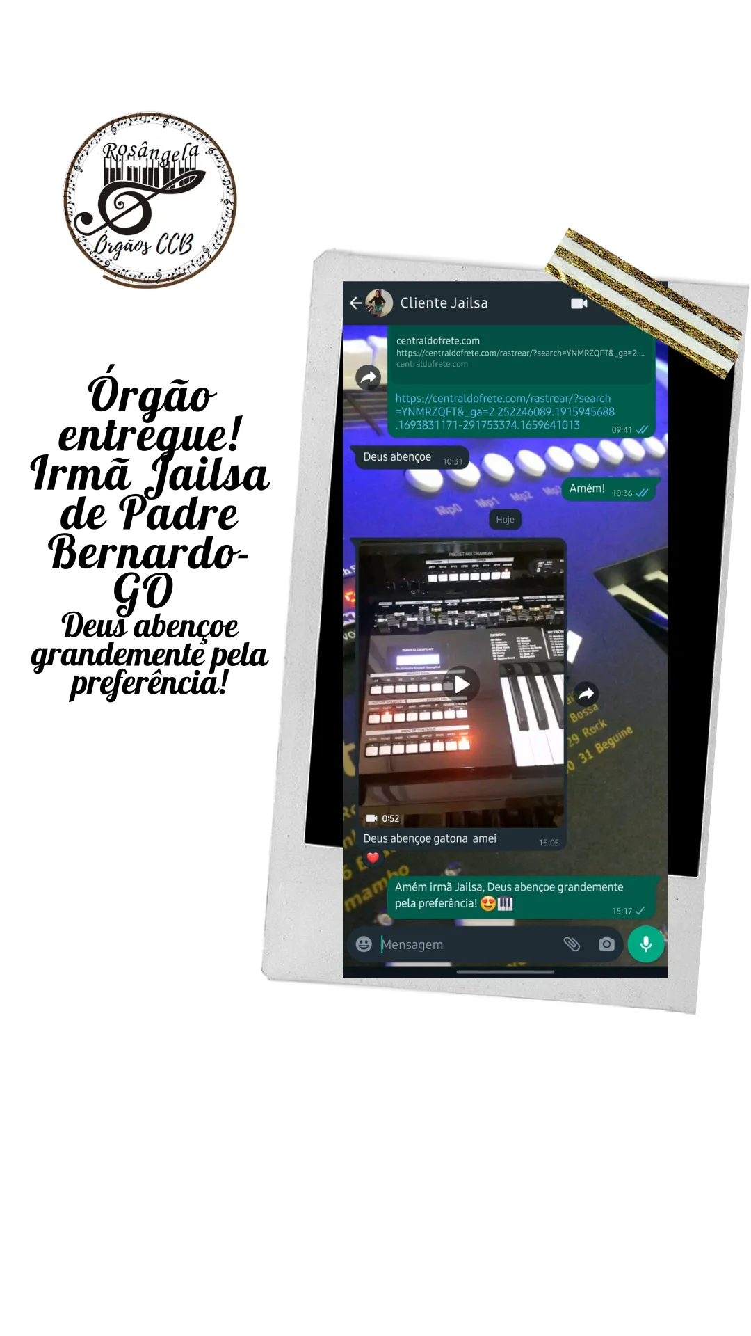 Início 39 Rosângela Órgãos CCB, Depoimentos de clientes