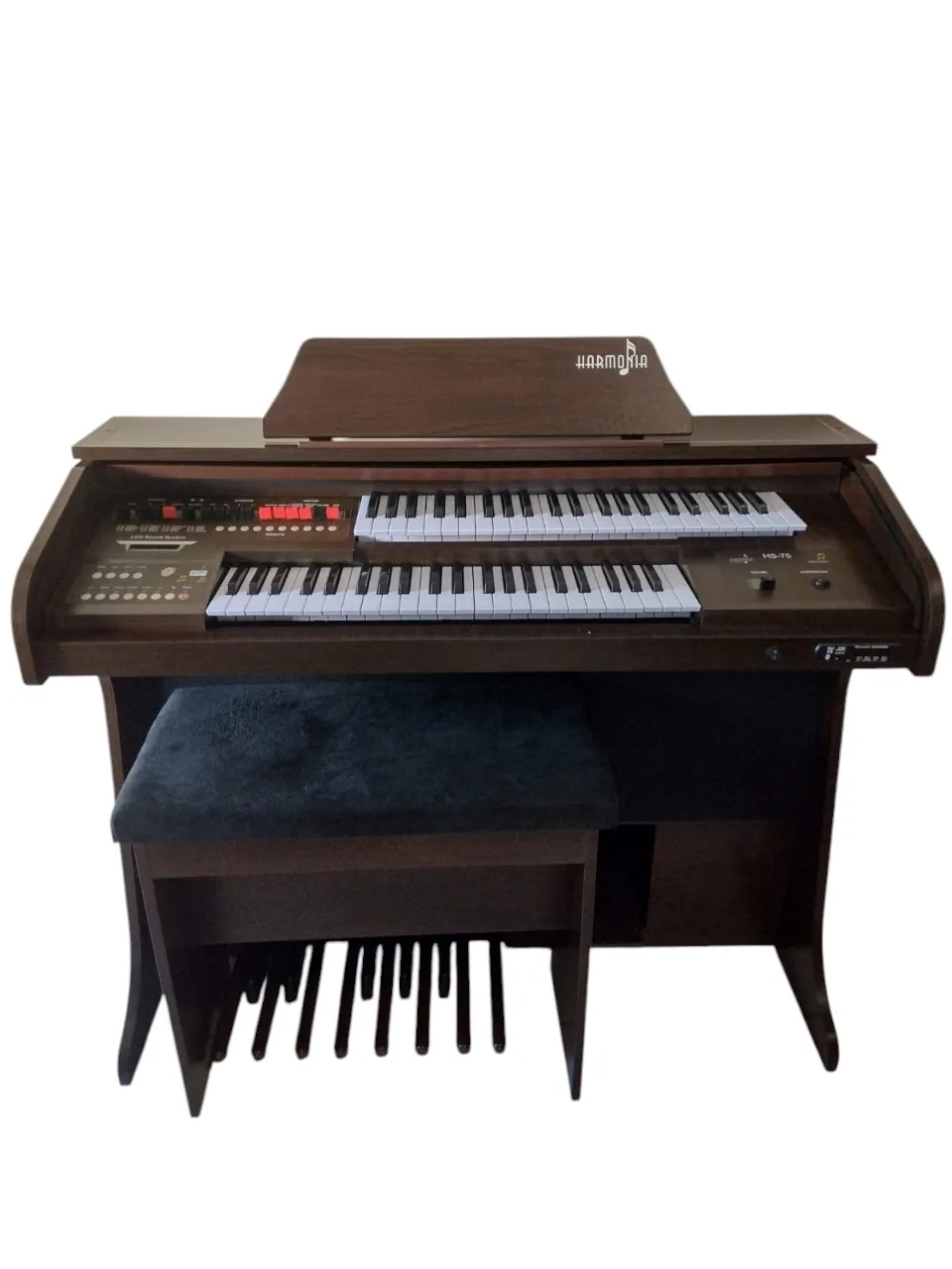 Início 26 Órgão Eletronico Harmonia HS75 Marrom/Castanho, o modelo ideal para tocar os hinos CCB com emoção e harmonia