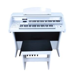 Descubra o poder e a versatilidade do Órgão Eletrônico Digital Acordes Classic branco Alto Brilho, recomendado para estudos iniciais e avançados, igrejas pequenas e médias, escolas de música e eventos.