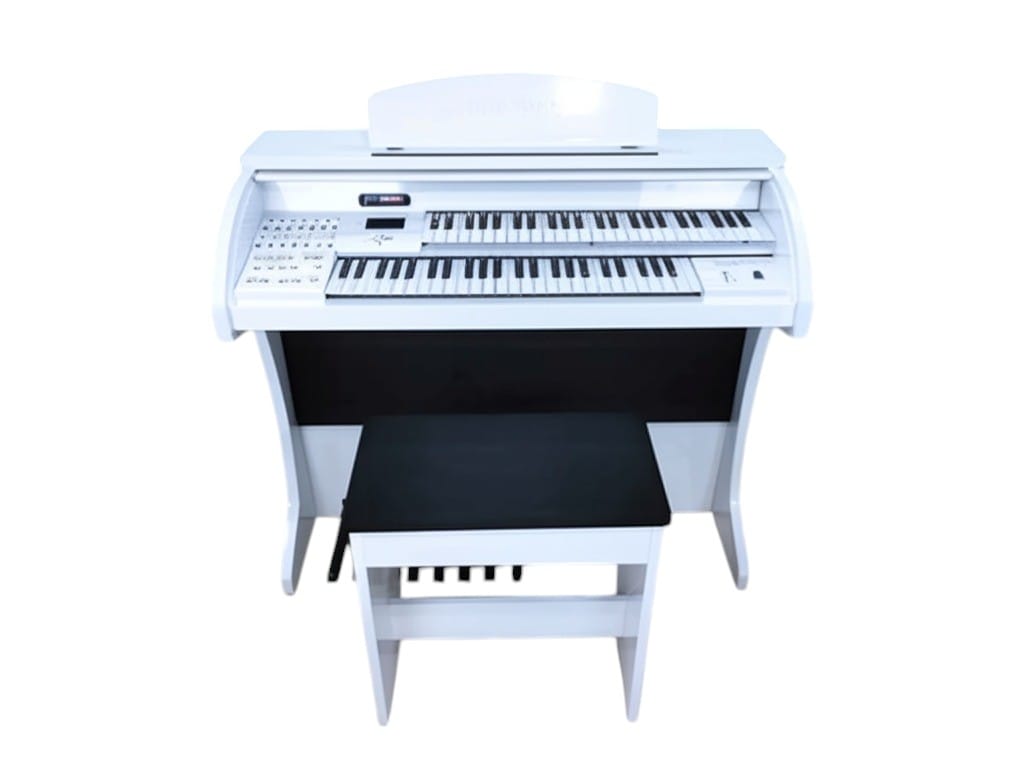 Descubra o poder e a versatilidade do Órgão Eletrônico Digital Acordes Classic branco Alto Brilho, recomendado para estudos iniciais e avançados, igrejas pequenas e médias, escolas de música e eventos.