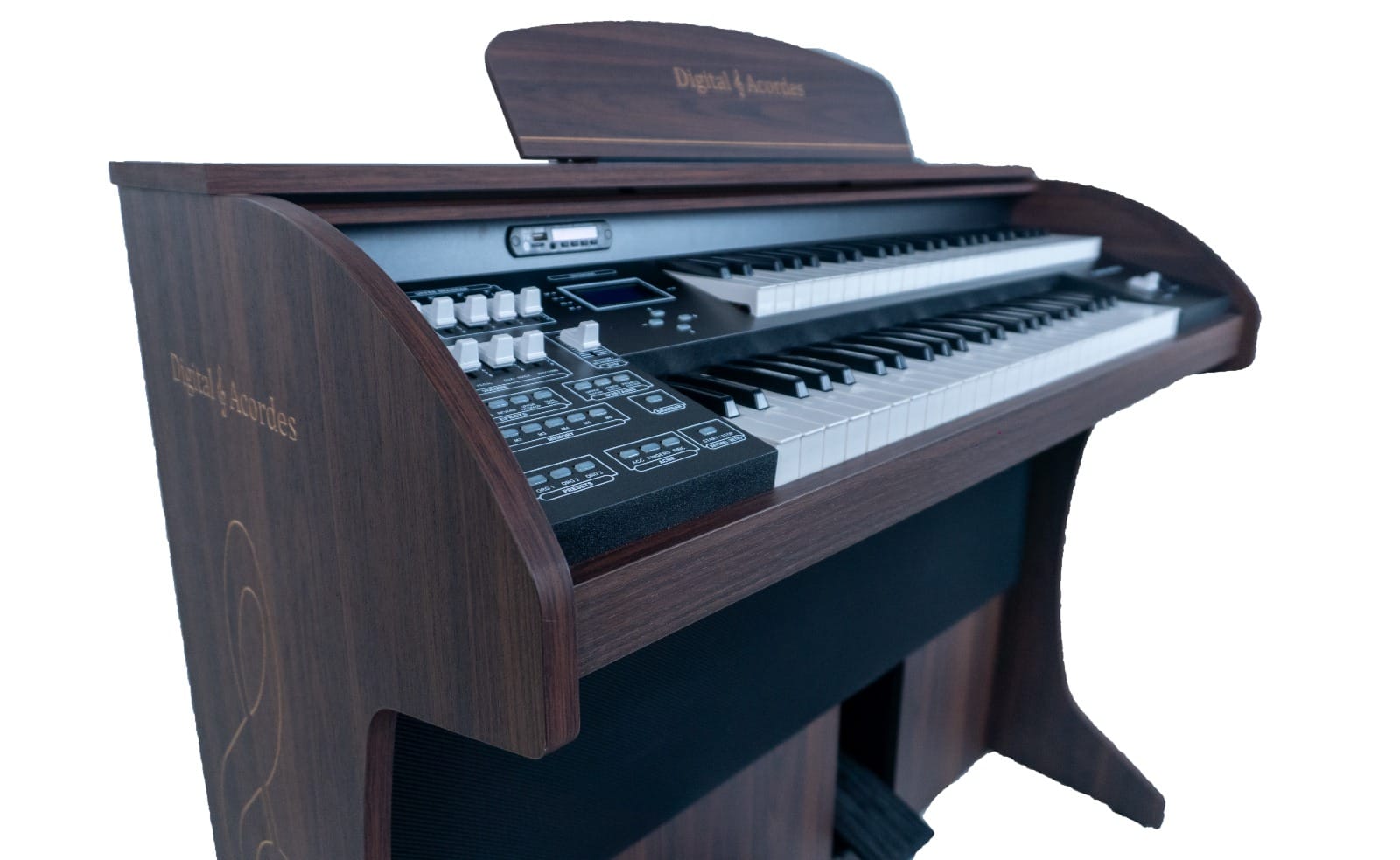 Descubra o poder e a versatilidade do Órgão Eletrônico Digital Acordes Classic Marrom, uma verdadeira obra-prima para músicos exigentes. Ideal para apresentações ao vivo, cultos e ensaios, este órgão oferece uma combinação perfeita de som de alta qualidade e funcionalidades avançadas.