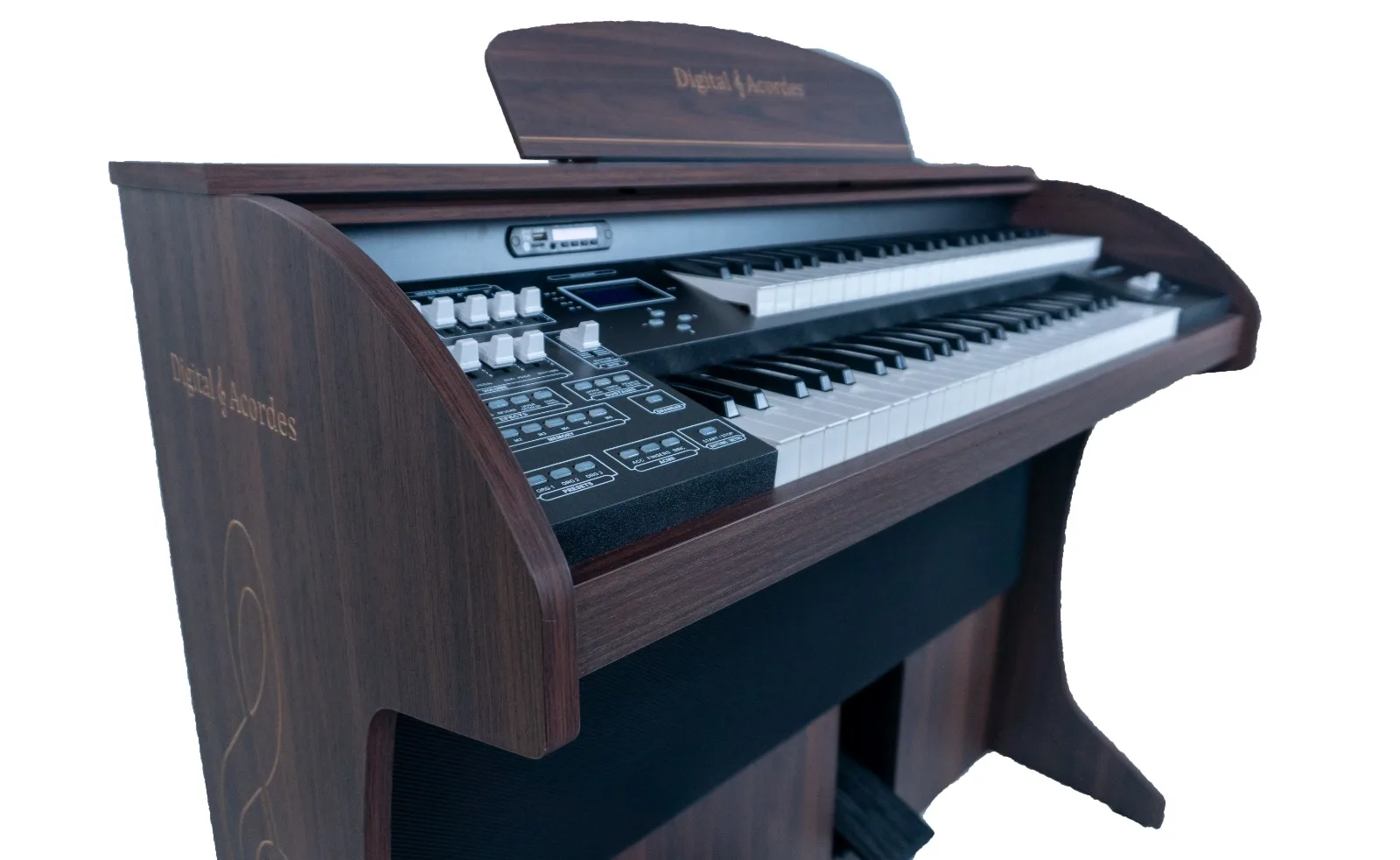 Início 28 Descubra o poder e a versatilidade do Órgão Eletrônico Digital Acordes Classic Marrom, uma verdadeira obra-prima para músicos exigentes. Ideal para apresentações ao vivo, cultos e ensaios, este órgão oferece uma combinação perfeita de som de alta qualidade e funcionalidades avançadas.