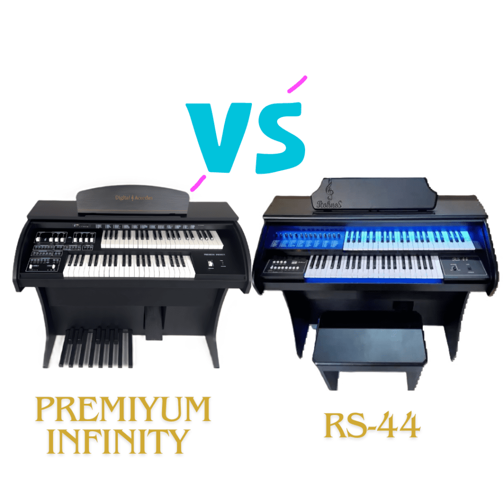 Comparativo de Órgãos Eletrônicos: Digital Acordes Premium Infinity vs. Rohnes RS-44