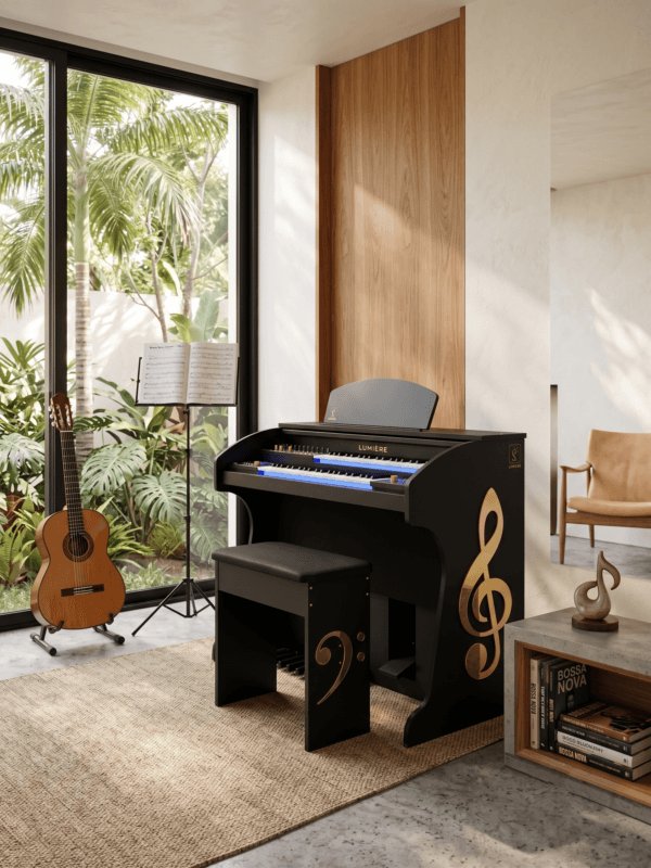 O Órgão Eletrônico Lumiere Alpha 3 Preto Fosco é o melhor instrumento musical que levará sua performance a novos patamares.
