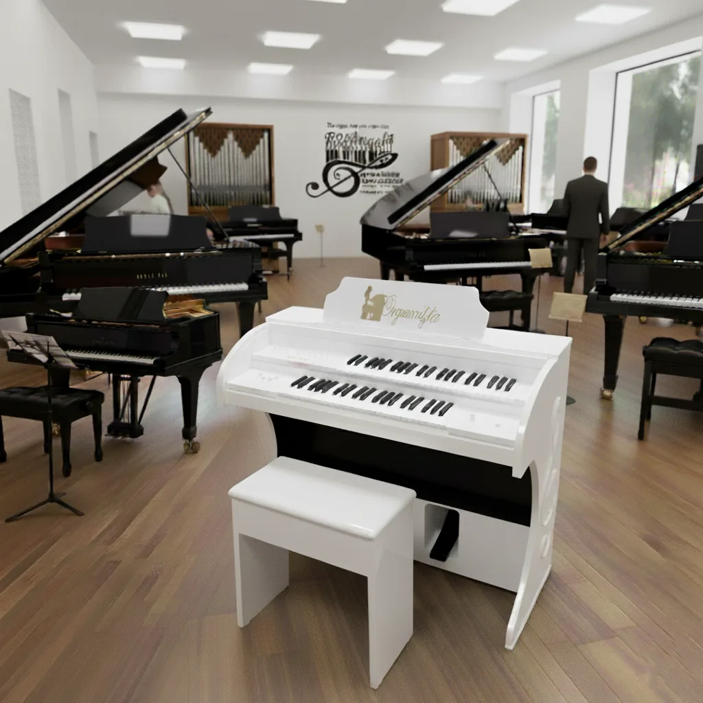 Início 25 Órgão Eletrônico Organista branco