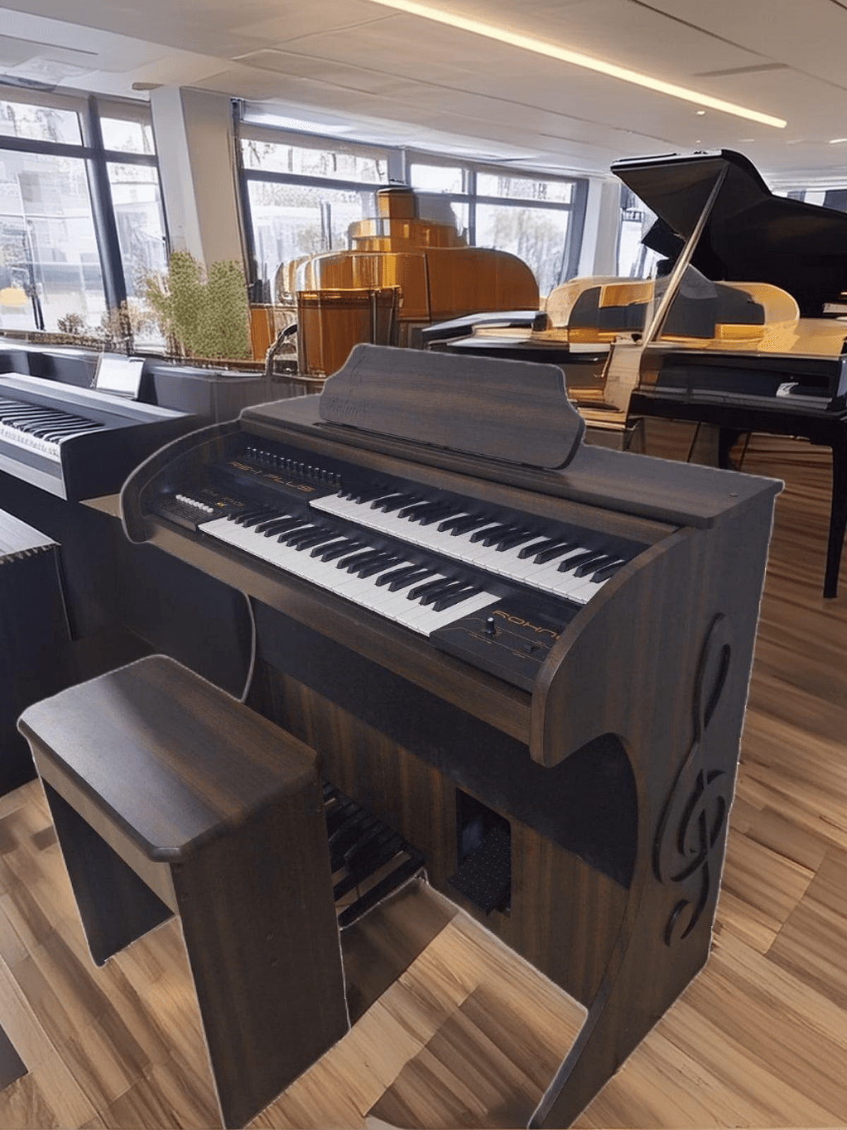 Órgão Eletrônico Rohnes RS-1 Plus Marrom Madeirado