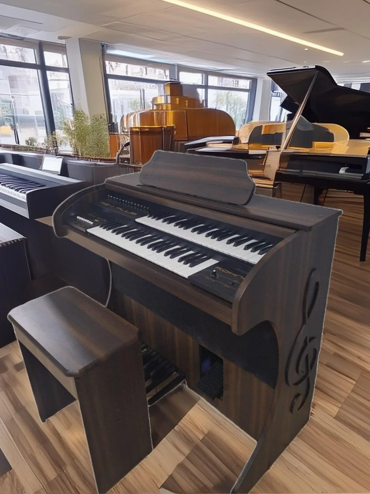 Início 20 Órgão Eletrônico Rohnes RS-1 Plus Marrom Madeirado