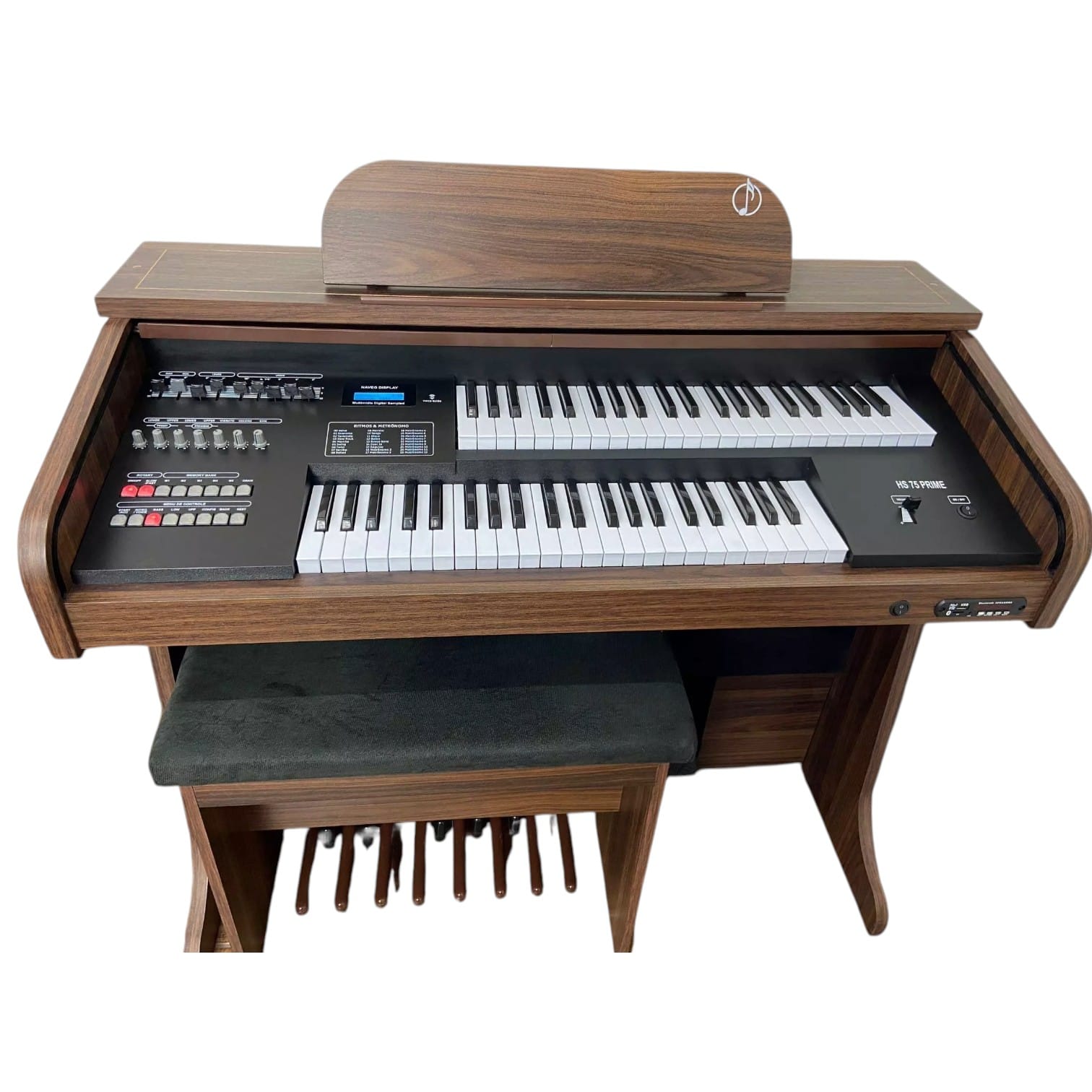 Experimente a versatilidade e qualidade sonora incomparável com o Órgão Eletrônico Harmonia HS-75 Prime. Projetado para atender tanto músicos iniciantes quanto experientes, este órgão oferece um som envolvente e funcionalidades modernas, tudo isso com a elegância de um design refinado em MDF laminado de 25mm. Confira as principais características que fazem deste modelo a escolha perfeita para quem busca um instrumento completo.