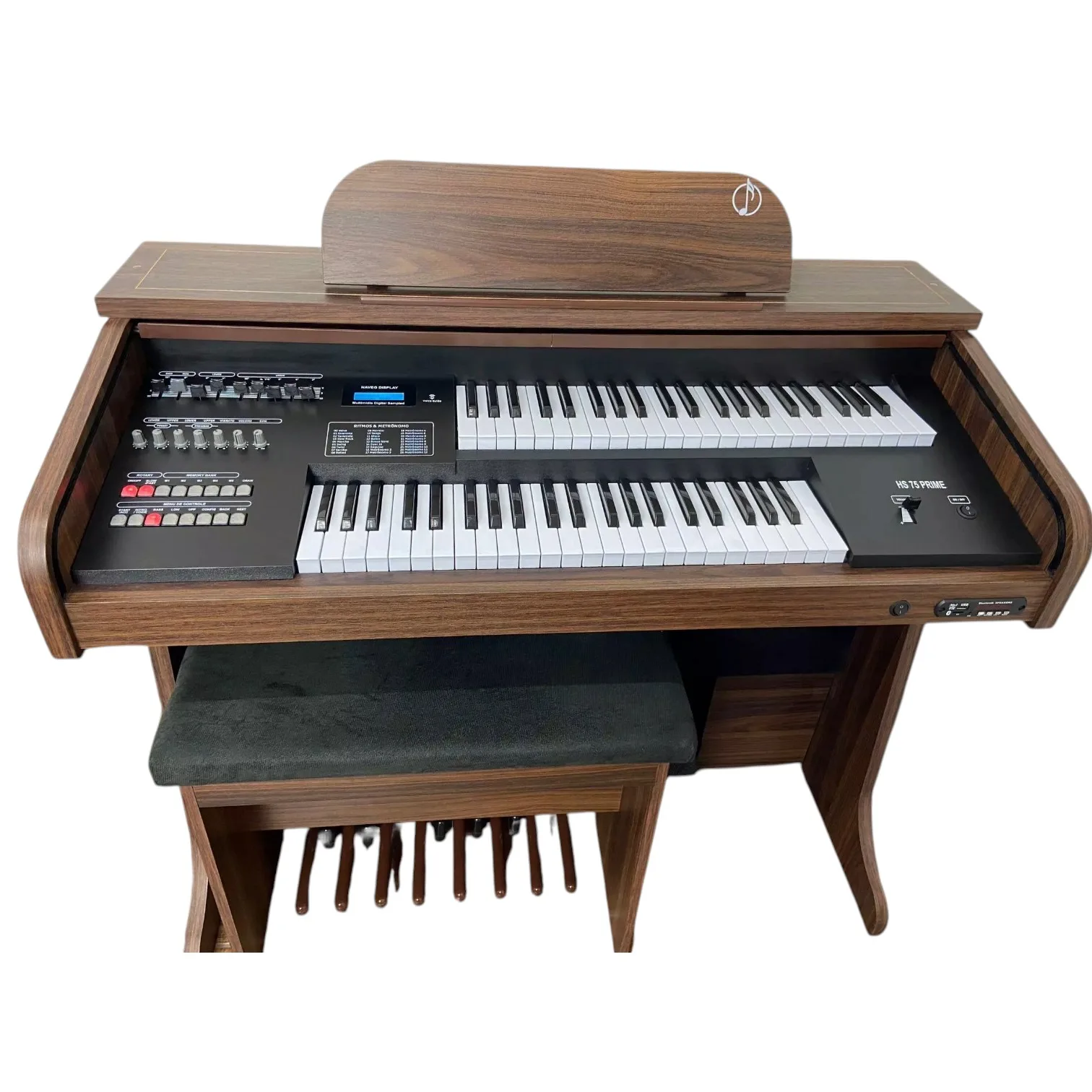 Experimente a versatilidade e qualidade sonora incomparável com o Órgão Eletrônico Harmonia HS-75 Prime. Projetado para atender tanto músicos iniciantes quanto experientes, este órgão oferece um som envolvente e funcionalidades modernas, tudo isso com a elegância de um design refinado em MDF laminado de 25mm. Confira as principais características que fazem deste modelo a escolha perfeita para quem busca um instrumento completo.