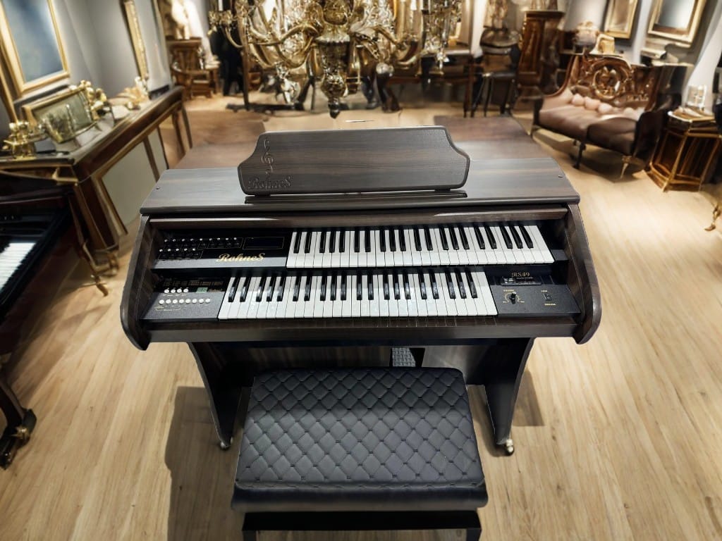 Órgão Eletronico Rohnes RS-49 Marrom Madeirado