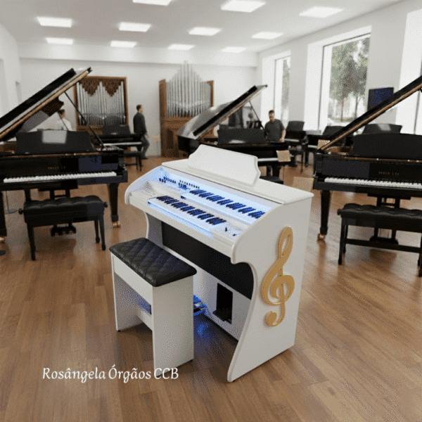 Conheça o Órgão Eletrônico Rohnes RS-44 Branco: o órgão custo benefício mais recomendado para iniciantes.