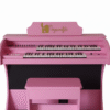Órgão Eletrônico Organista rosa pink: teclados 44+44, pedaleira 13 notas, drawbars dedicados, 16 ritmos, efeitos premium (vibrato, reverb, chorus, sustain), 150W PMPO, móvel em MDF e cores variadas. Ideal para igrejas e músicos.