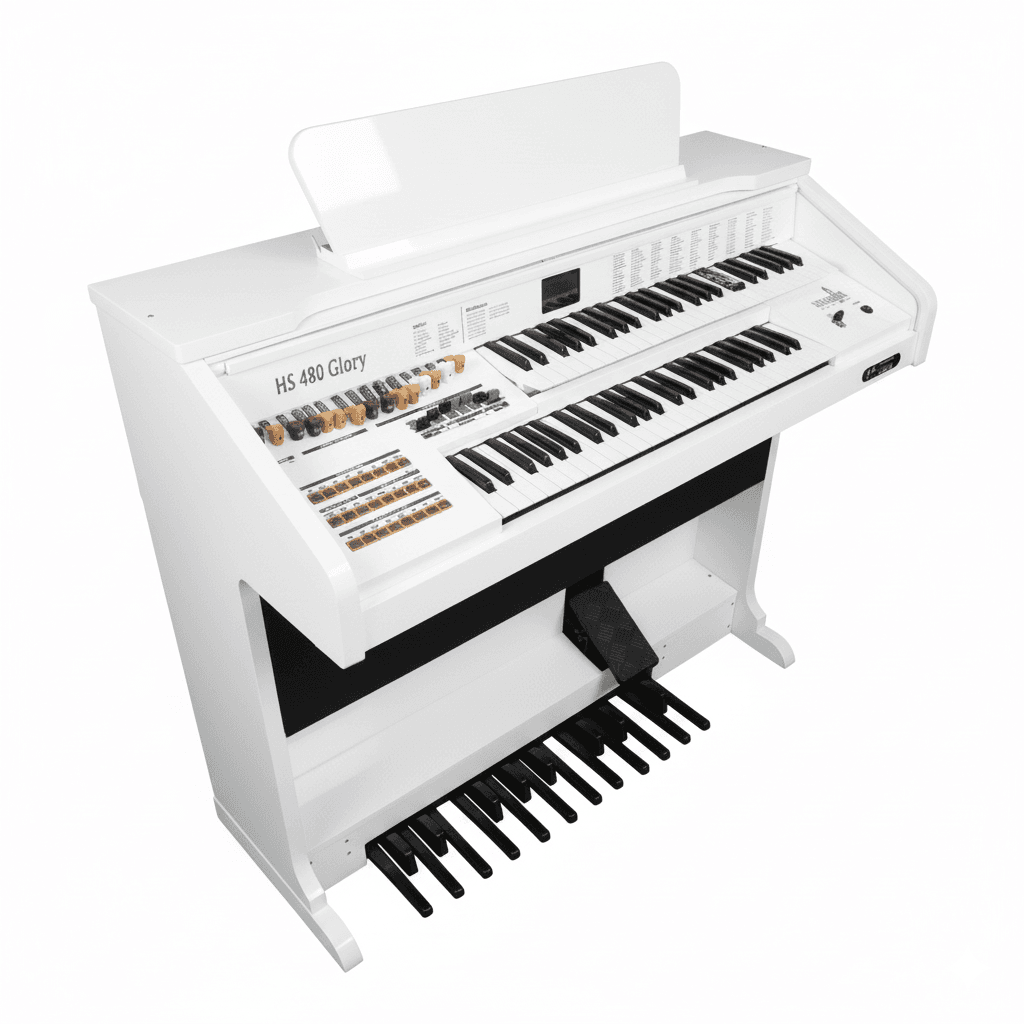 Órgão Eletrônico HS-480 Glory branco laca