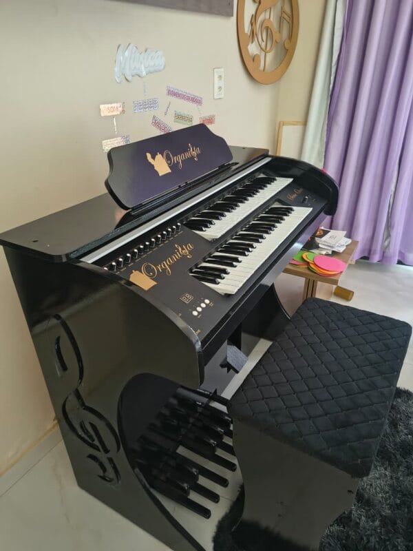 Órgão Eletrônico Organista Preto Brilho