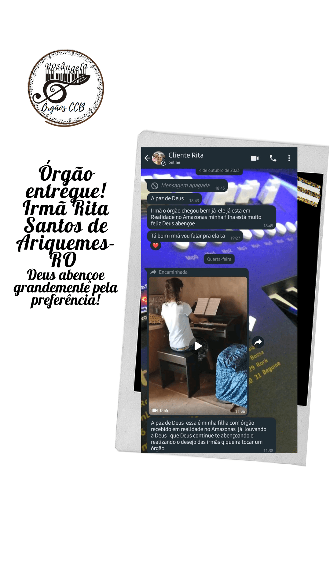 Início 50 Rosângela Órgãos CCB - Depoimento 2