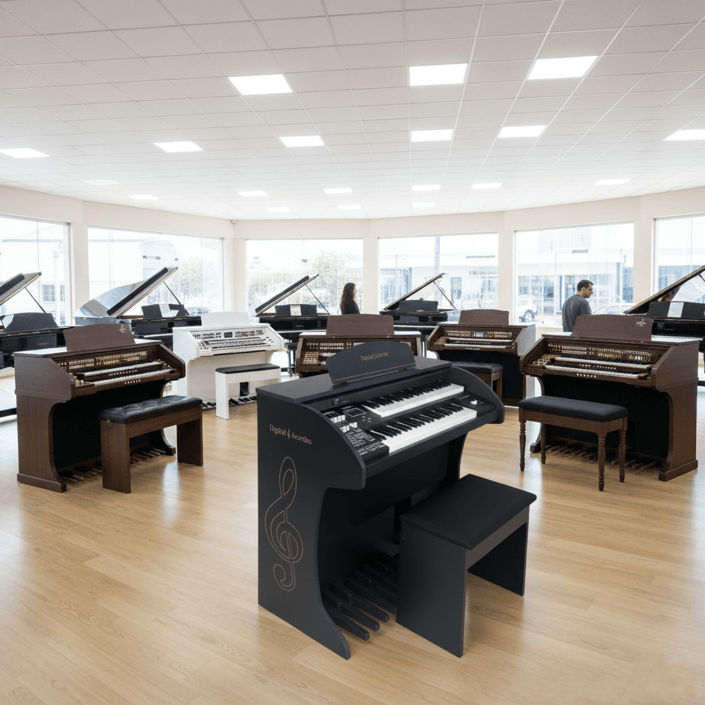 Início 31 Descubra o poder e a versatilidade do Órgão Acordes Classic Preto Fosco, uma verdadeira obra-prima para músicos exigentes. Ideal para apresentações ao vivo, cultos e ensaios, este órgão oferece uma combinação perfeita de som de alta qualidade e funcionalidades avançadas.