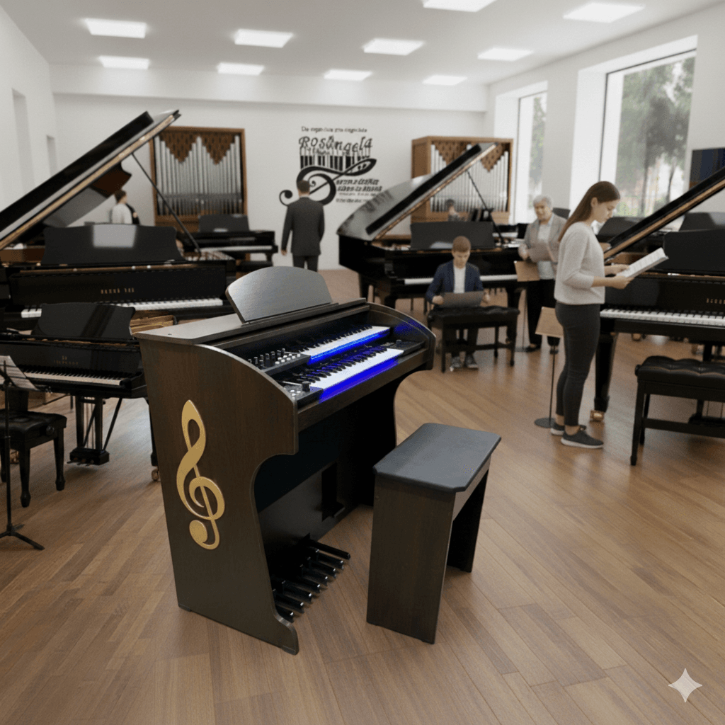 Início 24 O Órgão Eletrônico Lumiere Alpha 3 Tabaco é um instrumento completo, desenvolvido para músicos que buscam qualidade sonora, recursos avançados e design sofisticado a um preço acessível. Com dois manuais de 44 teclas cada, pedaleira de 13 notas e acabamento em tabaco alto brilho, o Alpha 3 é ideal para igrejas, escolas de música e organistas profissionais.