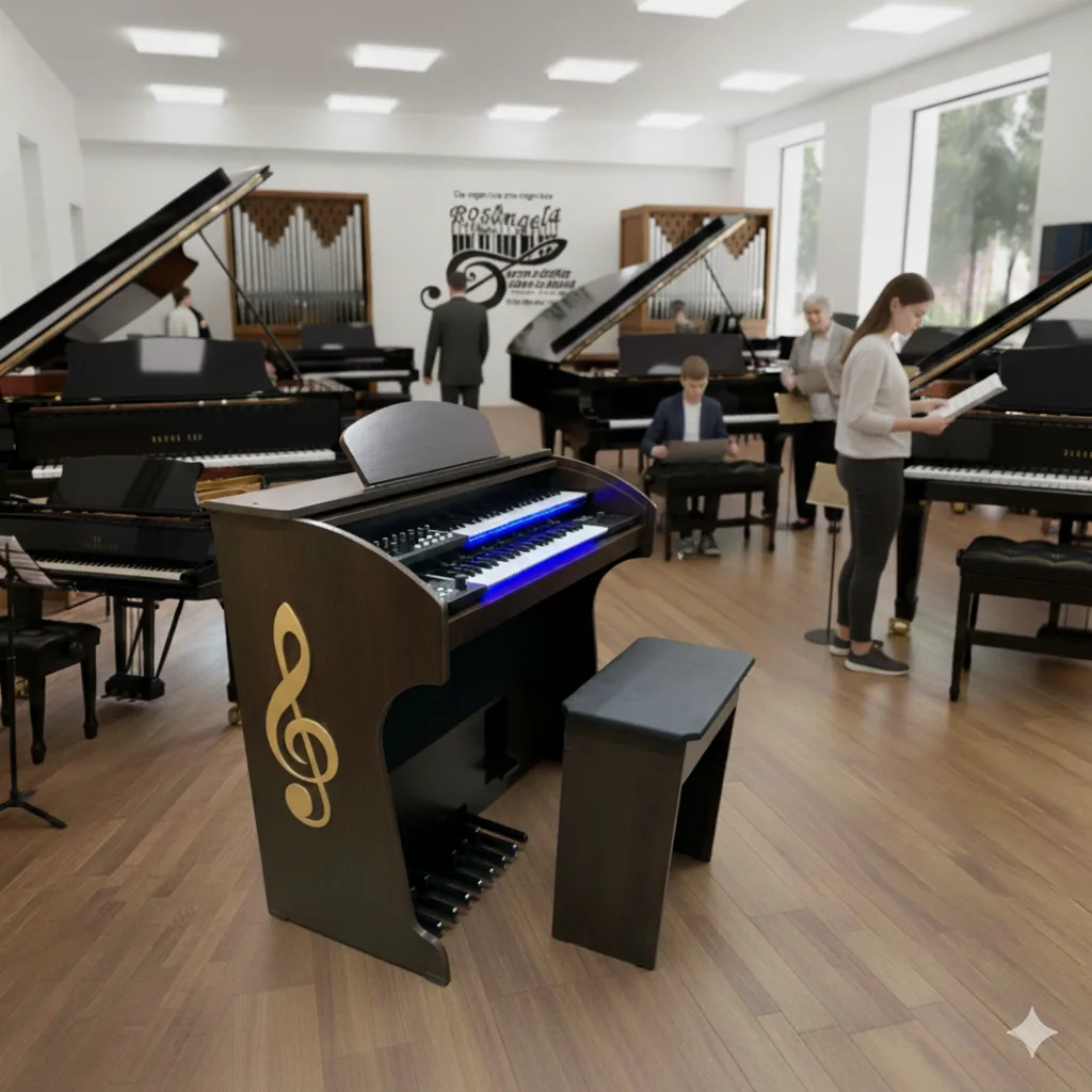Início 27 O Órgão Eletrônico Lumiere Alpha 3 Tabaco é um instrumento completo, desenvolvido para músicos que buscam qualidade sonora, recursos avançados e design sofisticado a um preço acessível. Com dois manuais de 44 teclas cada, pedaleira de 13 notas e acabamento em tabaco alto brilho, o Alpha 3 é ideal para igrejas, escolas de música e organistas profissionais.