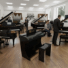 Órgão Eletrônico Organista Preto Brilho – com teclados de 44 notas (superior e inferior), pedaleira de 13 notas, drawbars dedicados (Flauta 16, 8, 4, 2 e Strings), 16 ritmos versáteis e efeitos premium (vibrato, reverb, chorus, sustain e balanço Upper-Lower). Potência de 150W PMPO, falante de 12” + tweeter de 2,5”, bi-volt automático, móvel em MDF com acabamento em PVC e várias cores disponíveis.