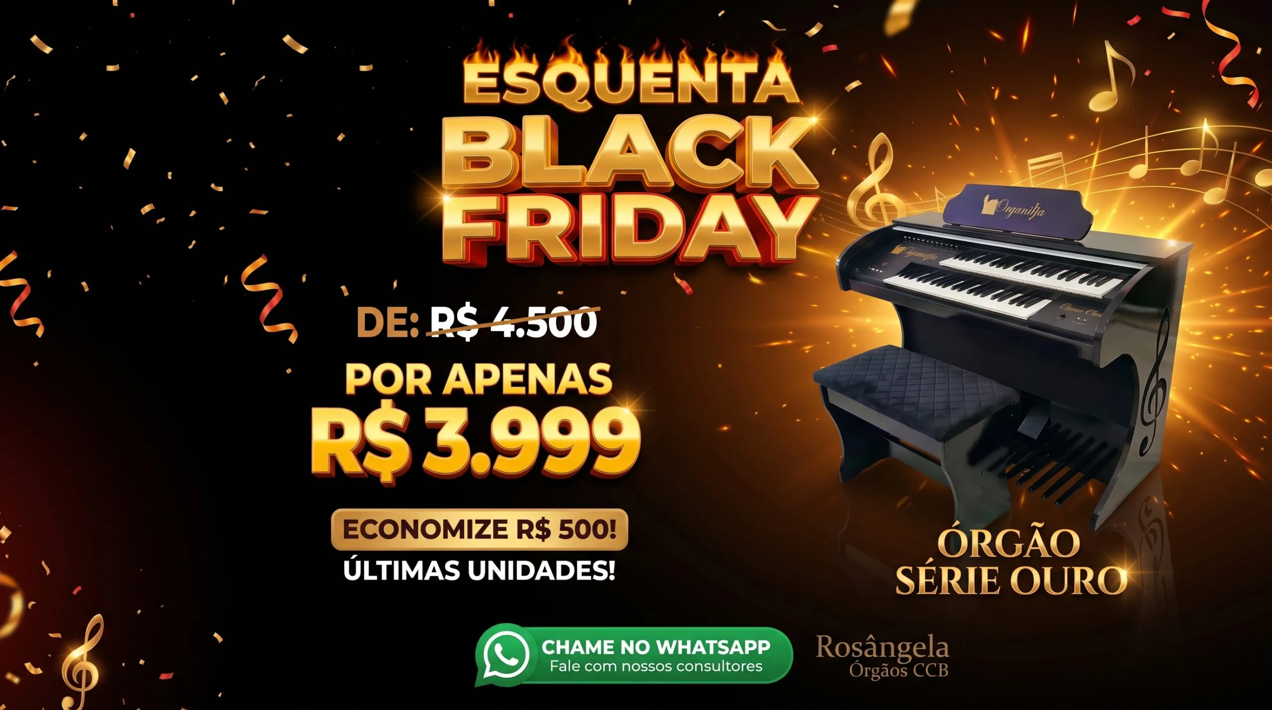 Esquenta Black Friday Órgão Eletrônico na Promoção